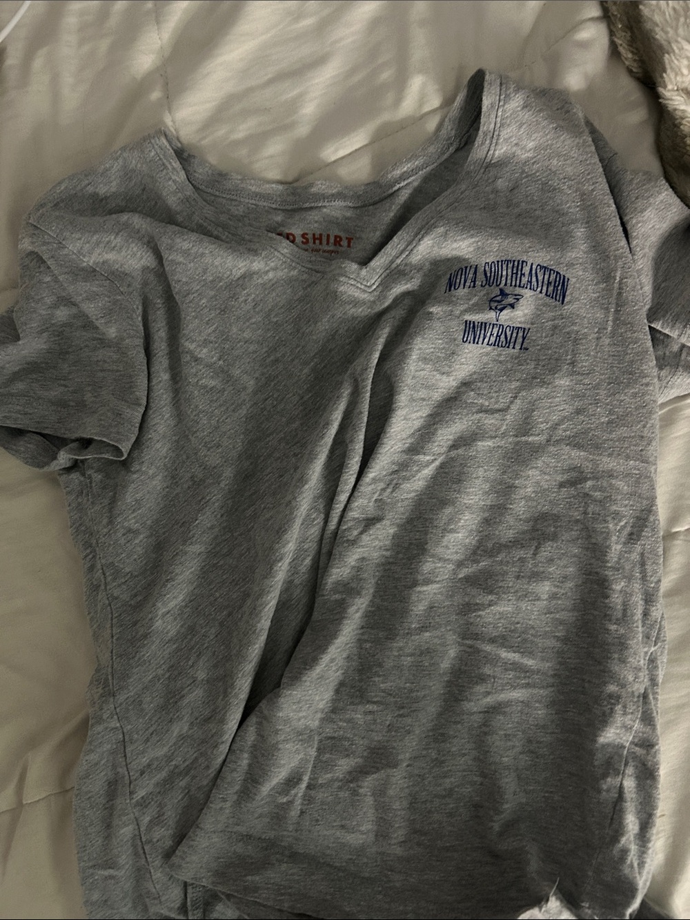 Nova Southeastern University Women's Gray V-Neck Tee